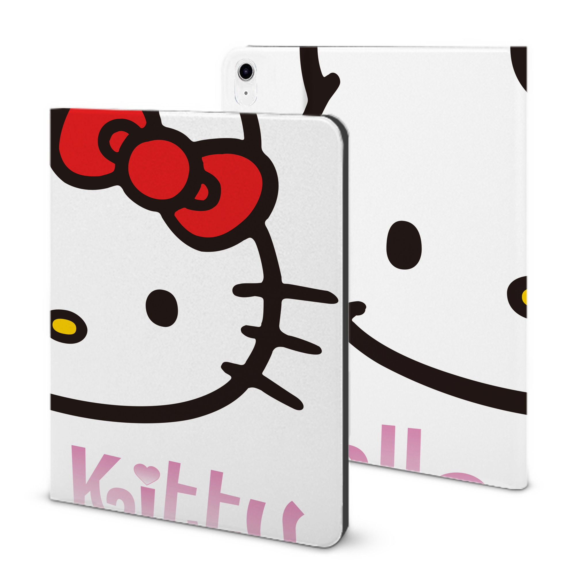 （画像用） Hello Kitty ハローキティ IPad ケース ブック型 PUレザー TPU 耐衝撃 軽量 薄型 ペン収納なし 全面保護 IPad 各モデル対応